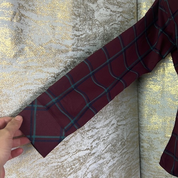 S.Archimonde Burgundy/Blue Flannel Button Up Shirt Size L - Picture 7 of 15